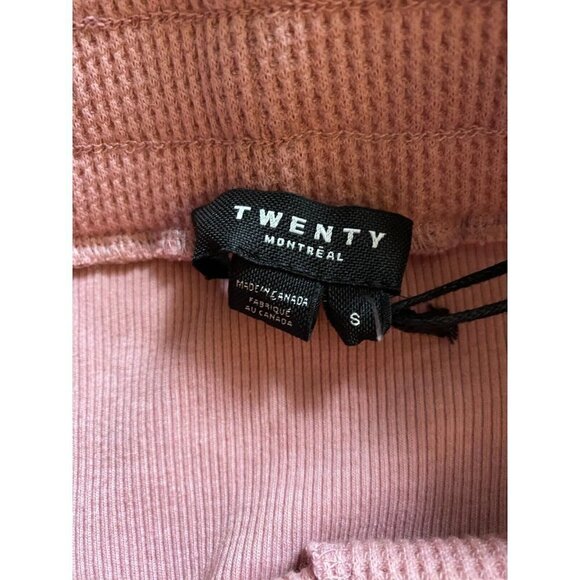 𝅺TWENTY Montreal "Everest" Sz Small BNWOT Thermal Waffle Jogger Pink - Picture 5 of 8